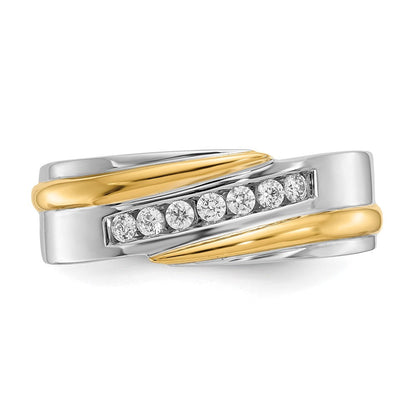 14K Bicolor True Origin Herren 1/3 Karat Im Labor Gezüchtet Diamant Vs/si D E F Gebürstet und Poliert Ring