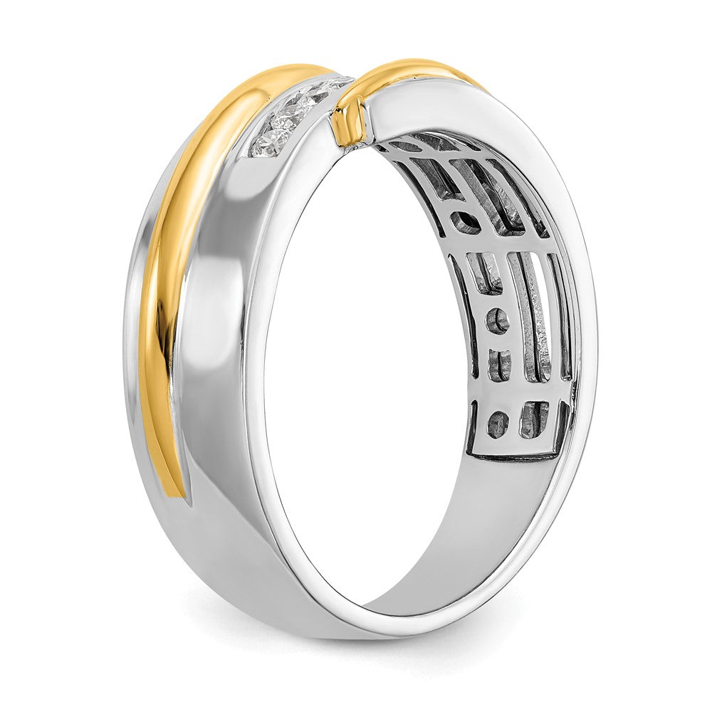 14K Bicolor True Origin Herren 1/3 Karat Im Labor Gezüchtet Diamant Vs/si D E F Gebürstet und Poliert Ring
