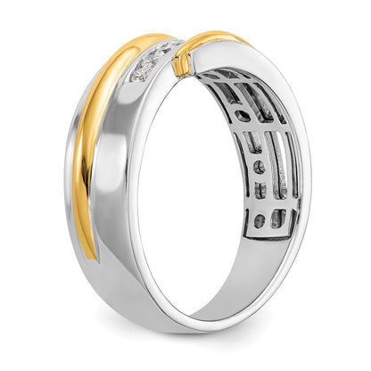 14K Bicolor True Origin Herren 1/3 Karat Im Labor Gezüchtet Diamant Vs/si D E F Gebürstet und Poliert Ring