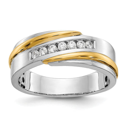 14K Bicolor True Origin Herren 1/3 Karat Im Labor Gezüchtet Diamant Vs/si D E F Gebürstet und Poliert Ring