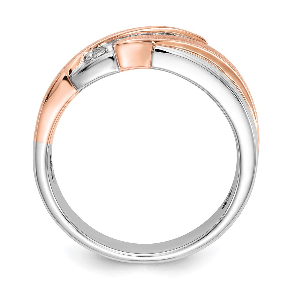 14K Bicolor True Origin Herren 1/3 Karat Im Labor Gezüchtet Diamant Vs/si D E F Gebürstet und Poliert Ring