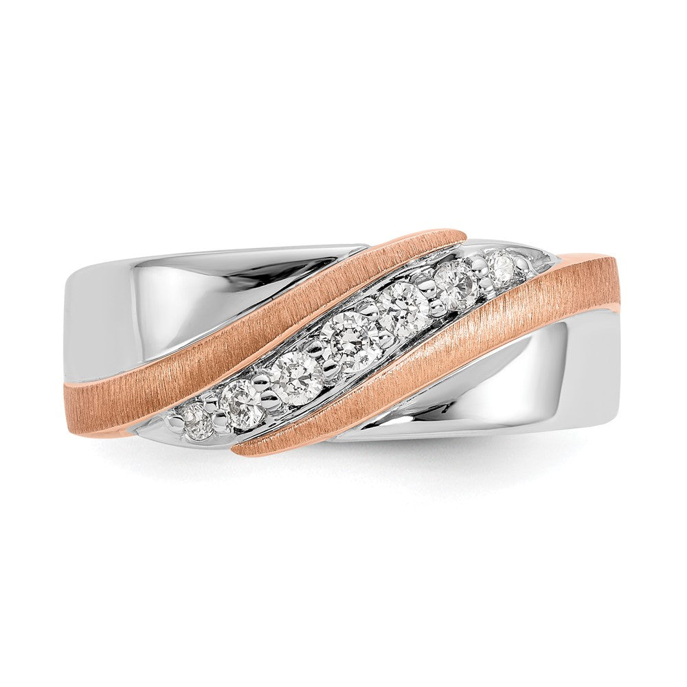 14K Bicolor True Origin Herren 1/3 Karat Im Labor Gezüchtet Diamant Vs/si D E F Gebürstet und Poliert Ring