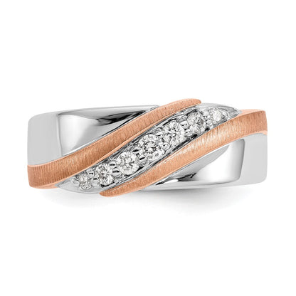 14K Bicolor True Origin Herren 1/3 Karat Im Labor Gezüchtet Diamant Vs/si D E F Gebürstet und Poliert Ring