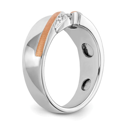 14K Bicolor True Origin Herren 1/3 Karat Im Labor Gezüchtet Diamant Vs/si D E F Gebürstet und Poliert Ring