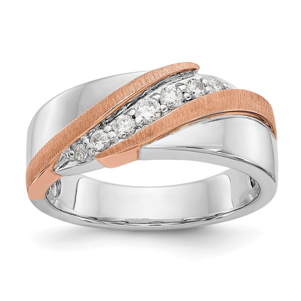 14K Bicolor True Origin Herren 1/3 Karat Im Labor Gezüchtet Diamant Vs/si D E F Gebürstet und Poliert Ring