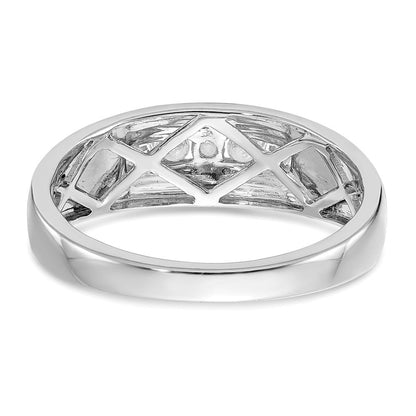 14K Weiß- und Gelbgold Herrenring mit echten Diamanten