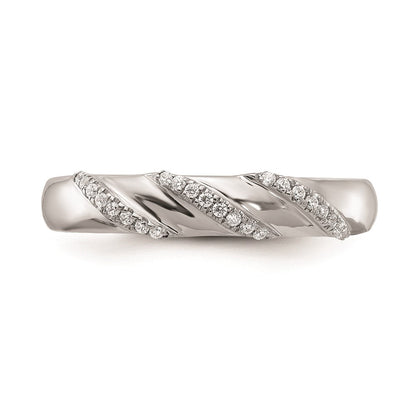 14K Weißgold Herren-Ehering-Trio mit kompletten echten Diamanten