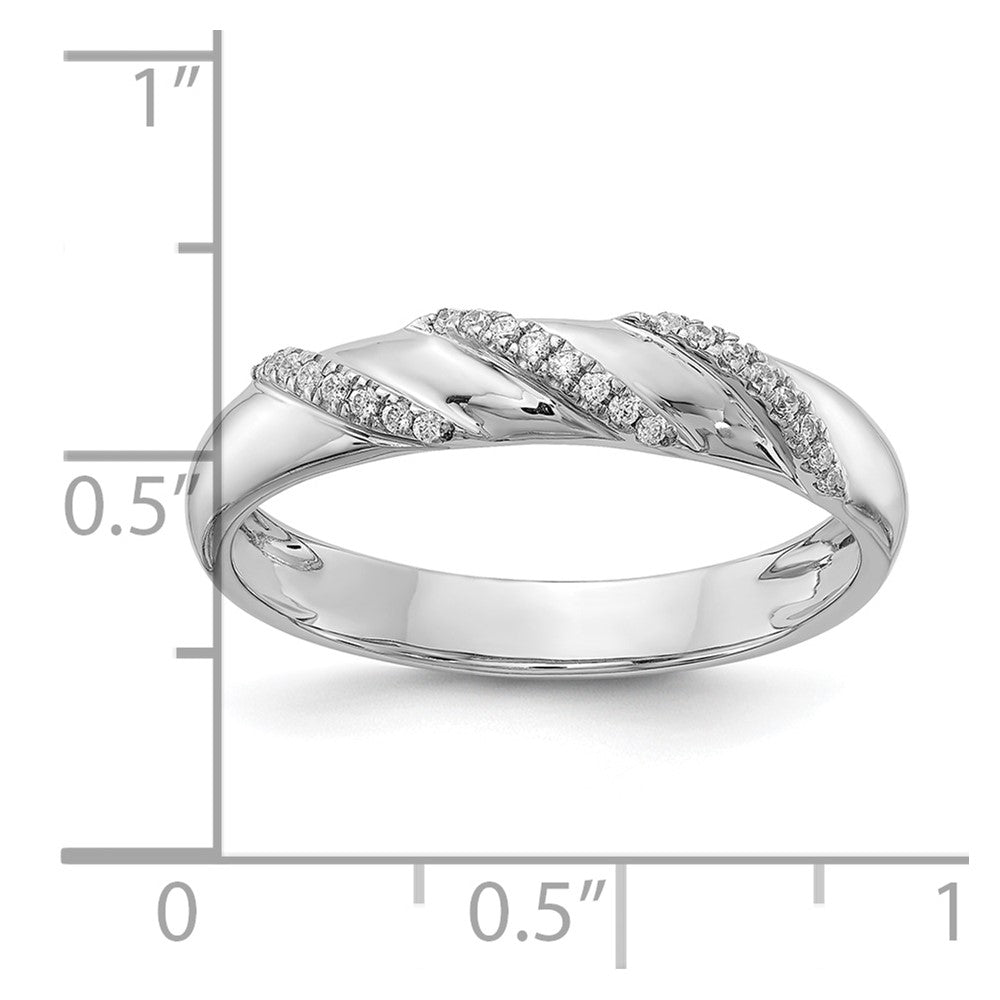 14K Weißgold Herren-Ehering-Trio mit kompletten echten Diamanten