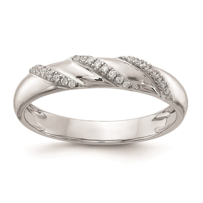 14K Weißgold Herren-Ehering-Trio mit kompletten echten Diamanten