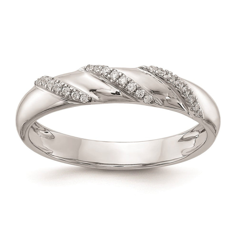 14K Weißgold Herren-Ehering-Trio mit kompletten echten Diamanten