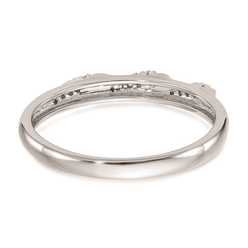 14K Weißgold kompletter Damen-Trioring mit echten Diamanten zum Ehering