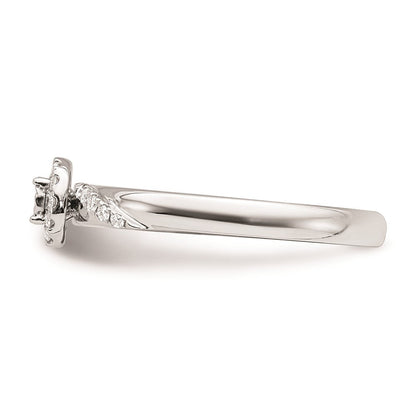 14K Weißgold Verlobungsring Trio mit echten Diamanten, komplett