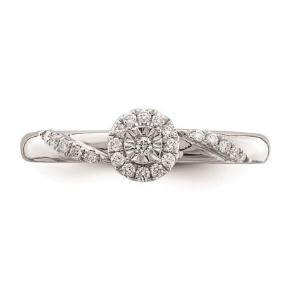 14K Weißgold Verlobungsring Trio mit echten Diamanten, komplett
