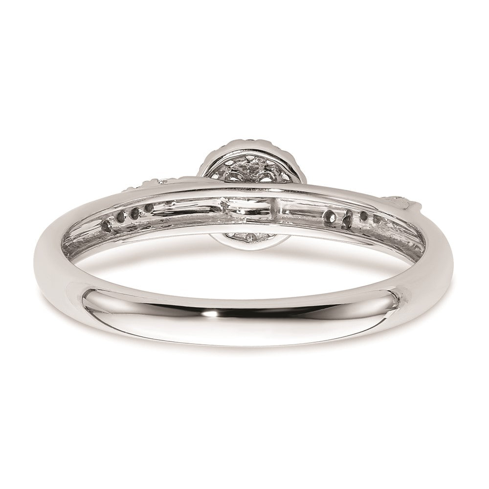 14K Weißgold Verlobungsring Trio mit echten Diamanten, komplett