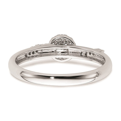 14K Weißgold Verlobungsring Trio mit echten Diamanten, komplett