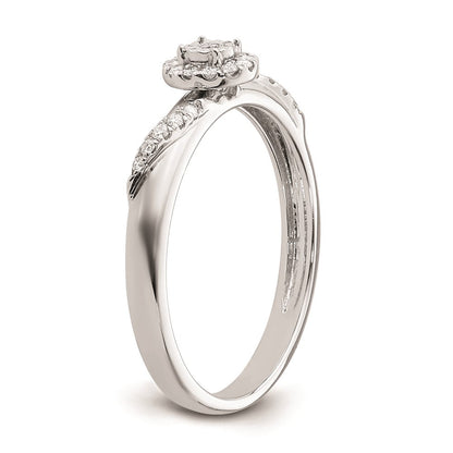 14K Weißgold Verlobungsring Trio mit echten Diamanten, komplett