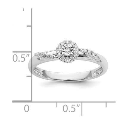 14K Weißgold Verlobungsring Trio mit echten Diamanten, komplett