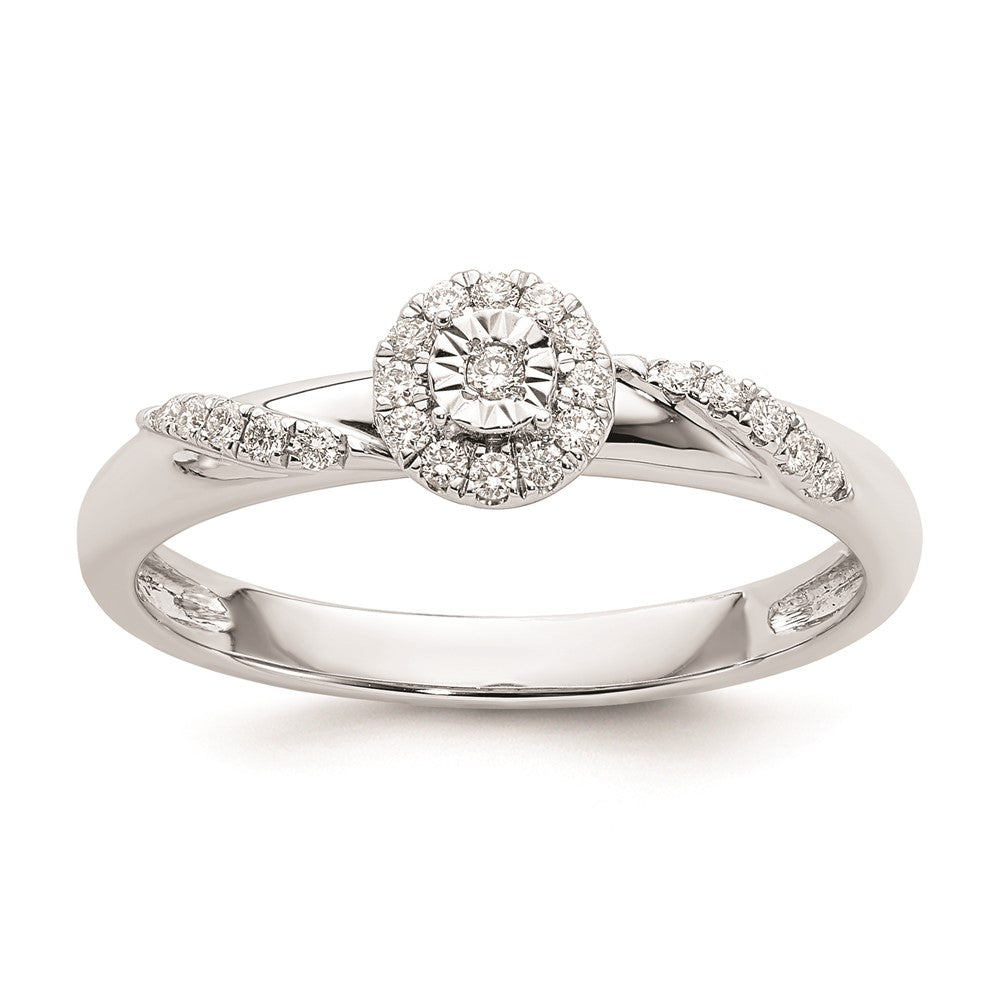 14K Weißgold Verlobungsring Trio mit echten Diamanten, komplett