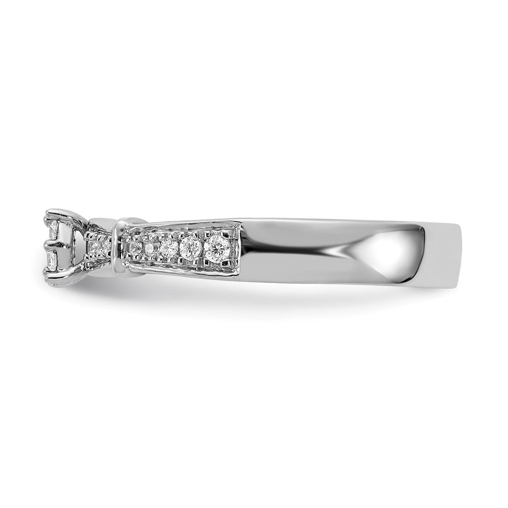 14K Weißgold Komplettes Echtdiamant-Trio-Verlobungsring