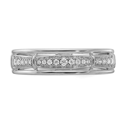 14K Weißgold Herren-Trio-Ring mit im Labor gezüchteten Diamanten, VS/SI+ G+