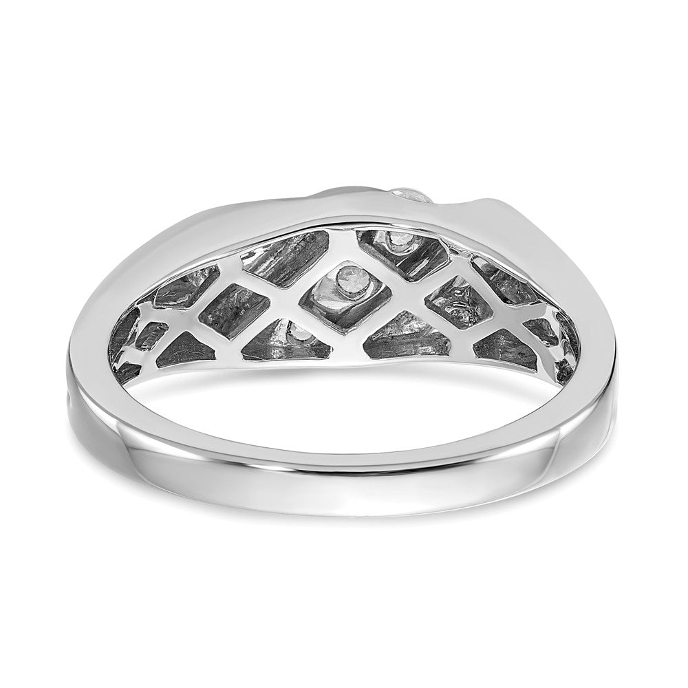 14K Weiß- und Gelbgold Ring mit echten Diamanten für Herren