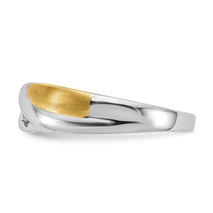 14K Weiß- und Gelbgold Ring mit echten Diamanten für Herren