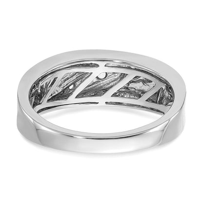 14K Weiß- und Gelbgold Herrenring mit echten Diamanten