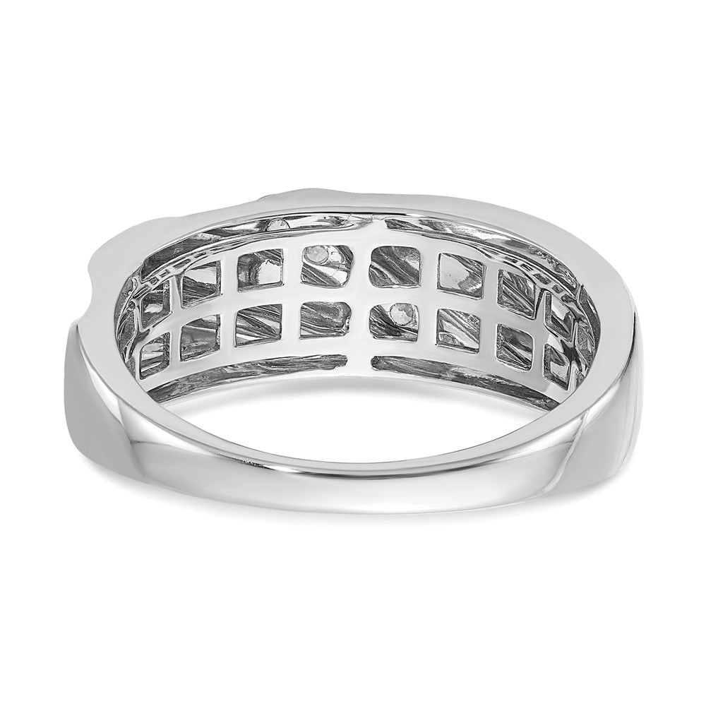 14K Weiß- und Gelbgold Herrenring mit echten Diamanten