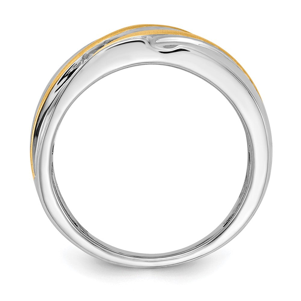 14K Bicolor Ring mit 0,25 ct. Laborgezüchteten Diamanten VS/SI+ G+ Siebenstein für Herren