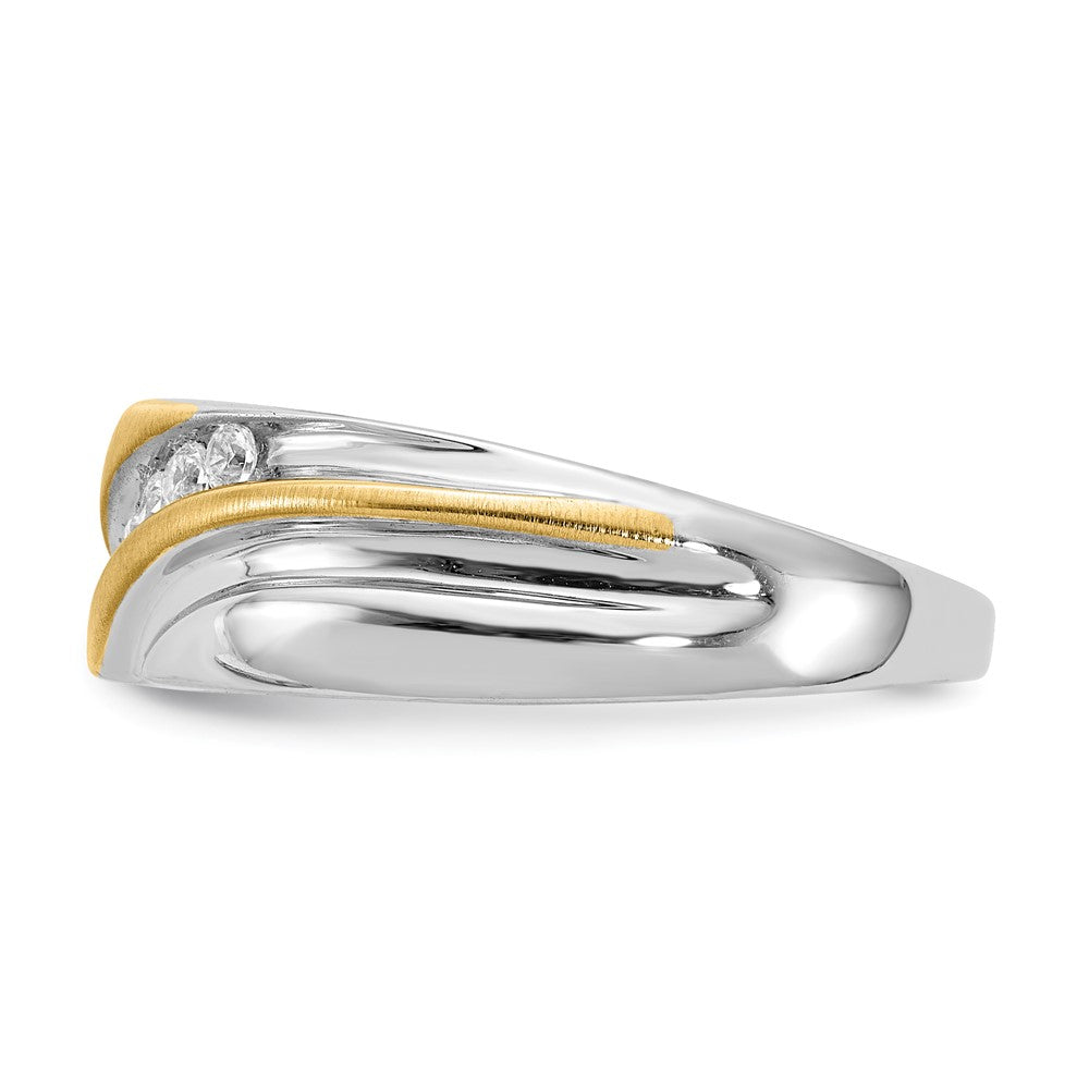14K Bicolor Ring mit 0,25 ct. Laborgezüchteten Diamanten VS/SI+ G+ Siebenstein für Herren