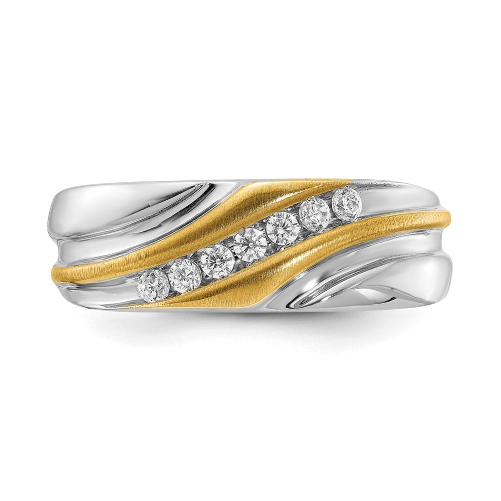 14K Bicolor Ring mit 0,25 ct. Laborgezüchteten Diamanten VS/SI+ G+ Siebenstein für Herren