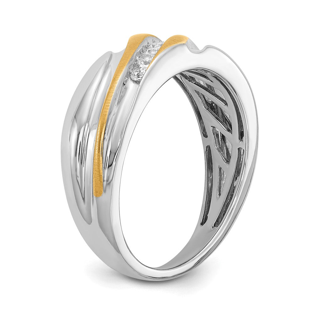 14K Bicolor Ring mit 0,25 ct. Laborgezüchteten Diamanten VS/SI+ G+ Siebenstein für Herren
