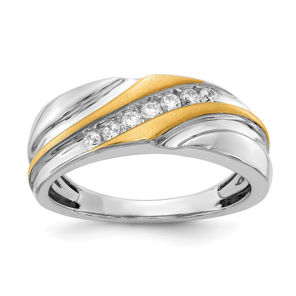 14K Bicolor Ring mit 0,25 ct. Laborgezüchteten Diamanten VS/SI+ G+ Siebenstein für Herren