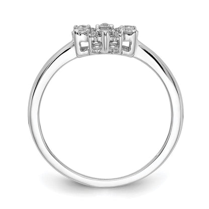 14K Weißgold Ring mit natürlichen Diamanten, rund