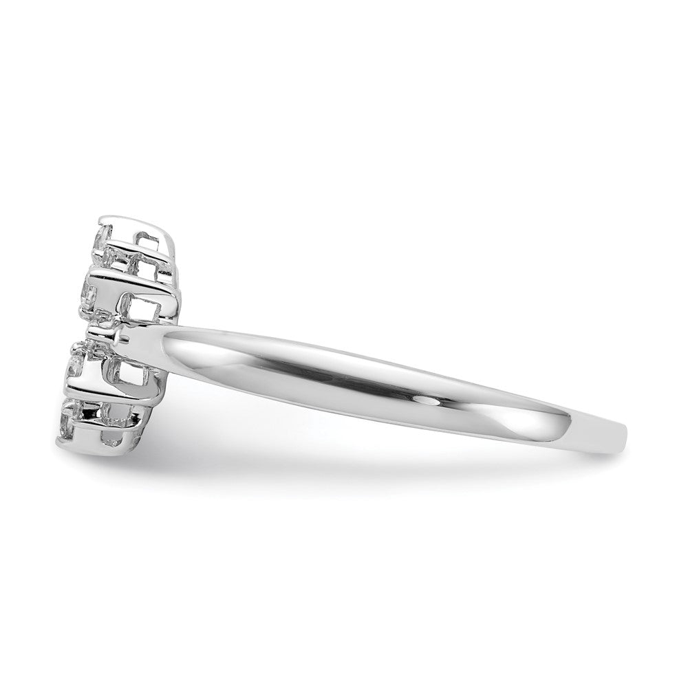 14K Weißgold Ring mit natürlichen Diamanten, rund