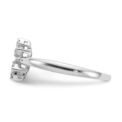 14K Weißgold Ring mit natürlichen Diamanten, rund