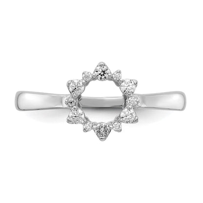 14K Weißgold Ring mit natürlichen Diamanten, rund
