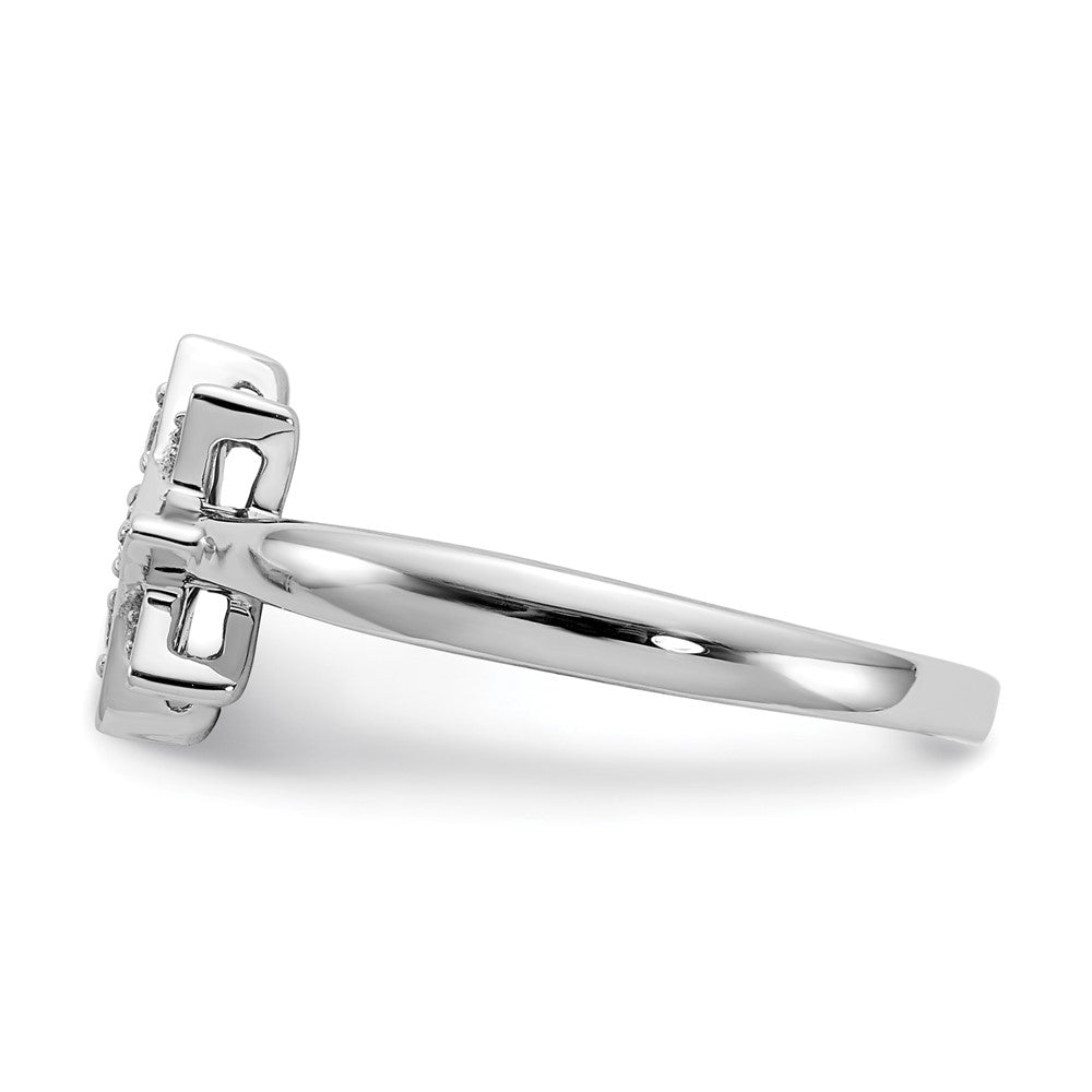 14K Weißgold Ring mit natürlichen Diamanten in Sternform