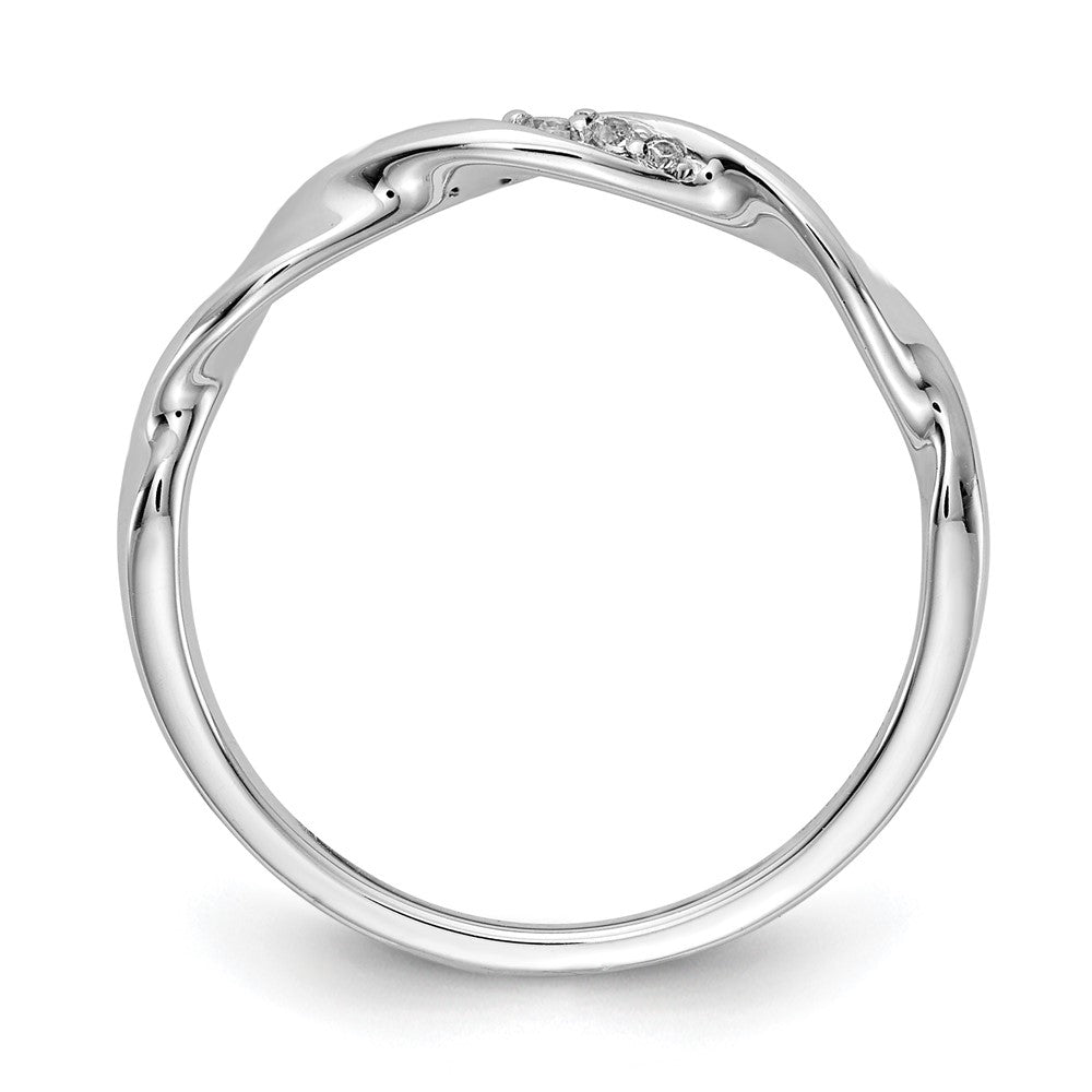 14K Weißgold Diamant Fantasie Gedreht Ring