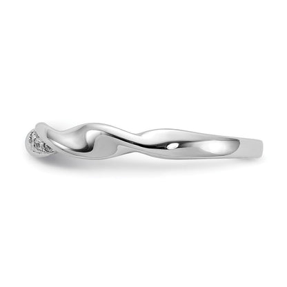 14K Weißgold Diamant Fantasie Gedreht Ring