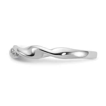 14K Weißgold Ring mit natürlichem Diamant und Fancy-Twist-Design