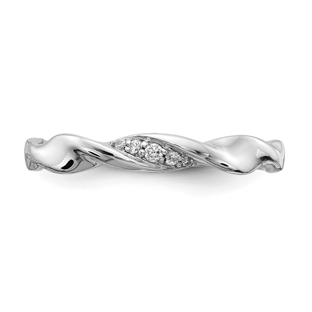 14K Weißgold Diamant Fantasie Gedreht Ring