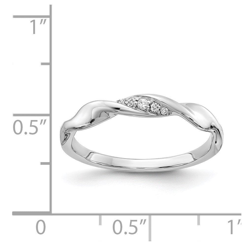 14K Weißgold Diamant Fantasie Gedreht Ring