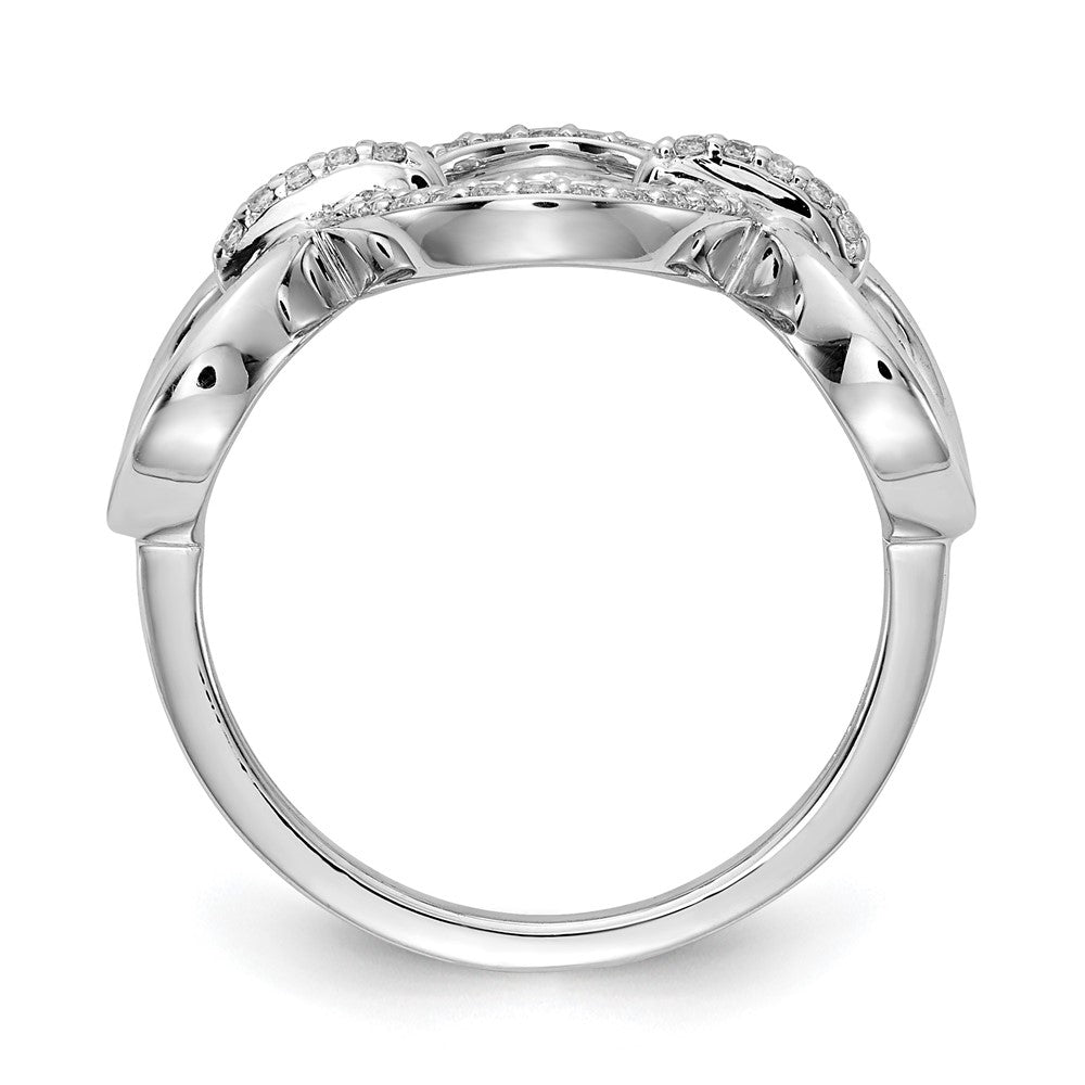 14K Weißgold Diamant Fantasie Kreise Ring