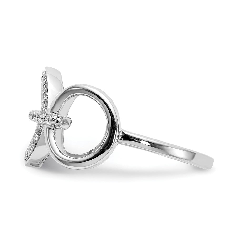 14K Weißgold Diamant Fantasie Kreise Ring