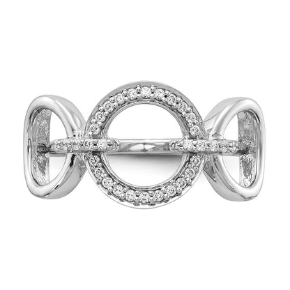 14K Weißgold Diamant Fantasie Kreise Ring