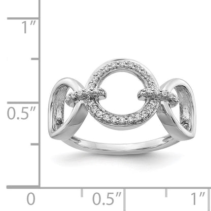 14K Weißgold Diamant Fantasie Kreise Ring