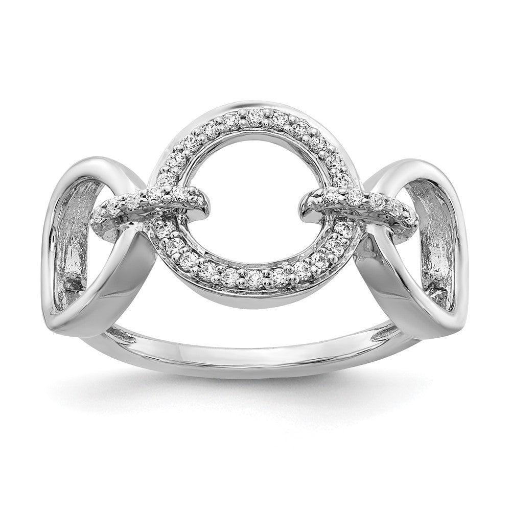 14K Weißgold Diamant Fantasie Kreise Ring