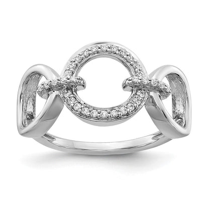 14K Weißgold Diamant Fantasie Kreise Ring