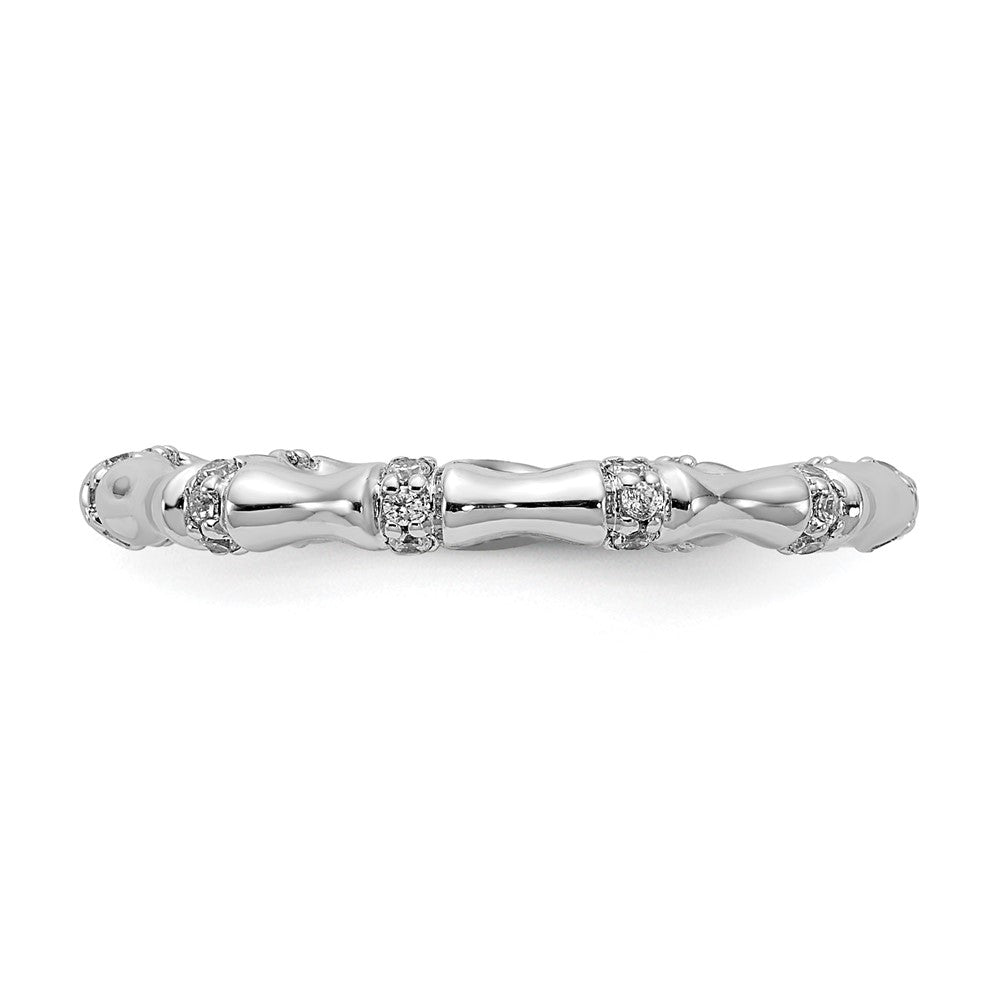 14K Weißgold Diamant Fantasie Bamboo Ring